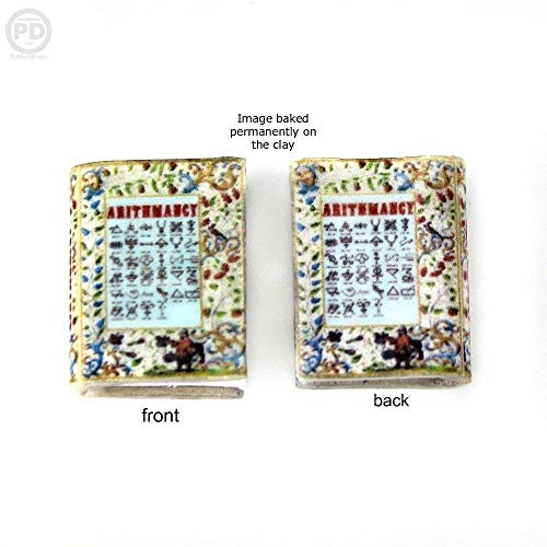 Arithmancy School of Magic Ornament Clay Mini Book Framed Home Wall Decoration Trim Trinket Favor