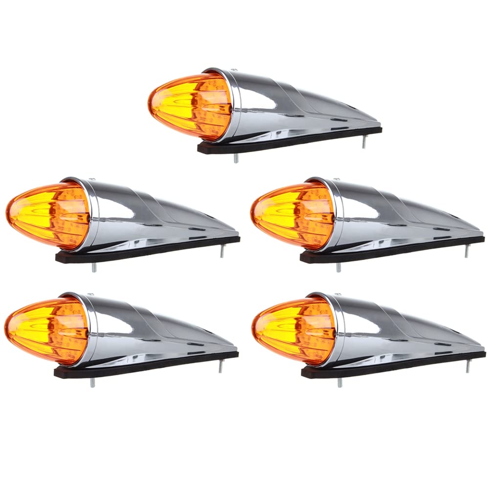LBRST AmberTorpedo Cab Marker Lights Chrome Truck Roof
