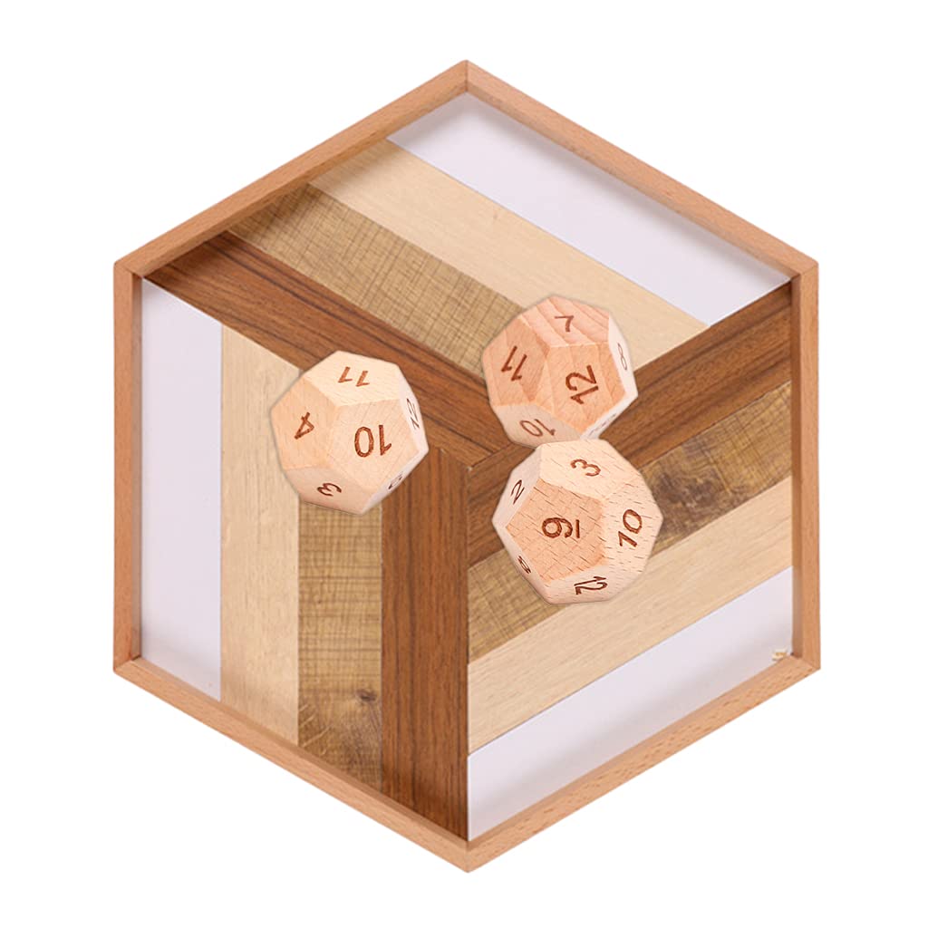 Sechseckige Würfelablage aus Holz – Halter Box für Tischspiele wie RPG und DND/D&D Catchall Tray Roller