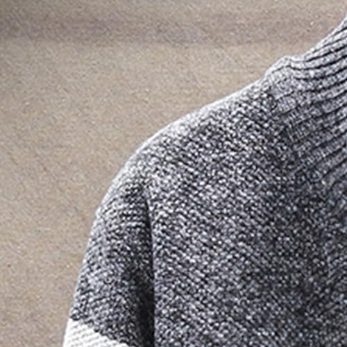 Men's Cardigan Sweaters Knitted Full Zip Collared Regular Fit Jacket Casual Color Block Baggy Winter Warm Coat2