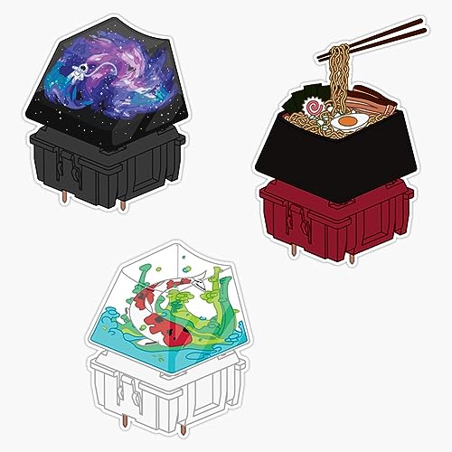 Artisan Keycaps Ramen Koi Pond And Cute Space Astronaut Switch Set Sticker Bumper Sticker Vinyl Decal 5