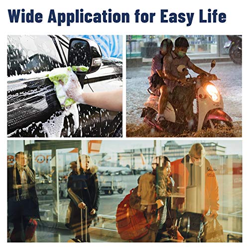 Reusable Waterproof Shoe Covers Men Women, Rain Snow Shoe Covers, Non Slip Shoe Protector for Cycling Fishing Hunting Car Washing Gardening Hiking Farming (Black, M)