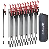 RiveRock(リバロック) 30cm ペグ 収納 バック テント タープ スチールペグ 反射ロープ (30cmペグ24本/収納バック)