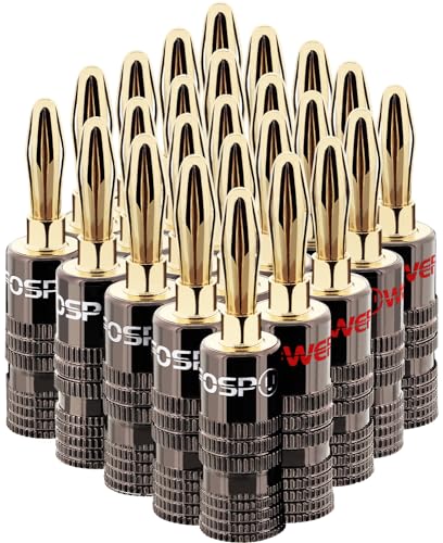 PATIKIL Bananenstecker 3,5 Mm – 4 Stück, Vergoldet Für Lautsprecher