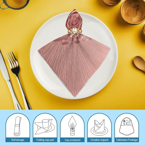 Servilletas de tela cuadradas de poliéster con diseño floral miniatura 7