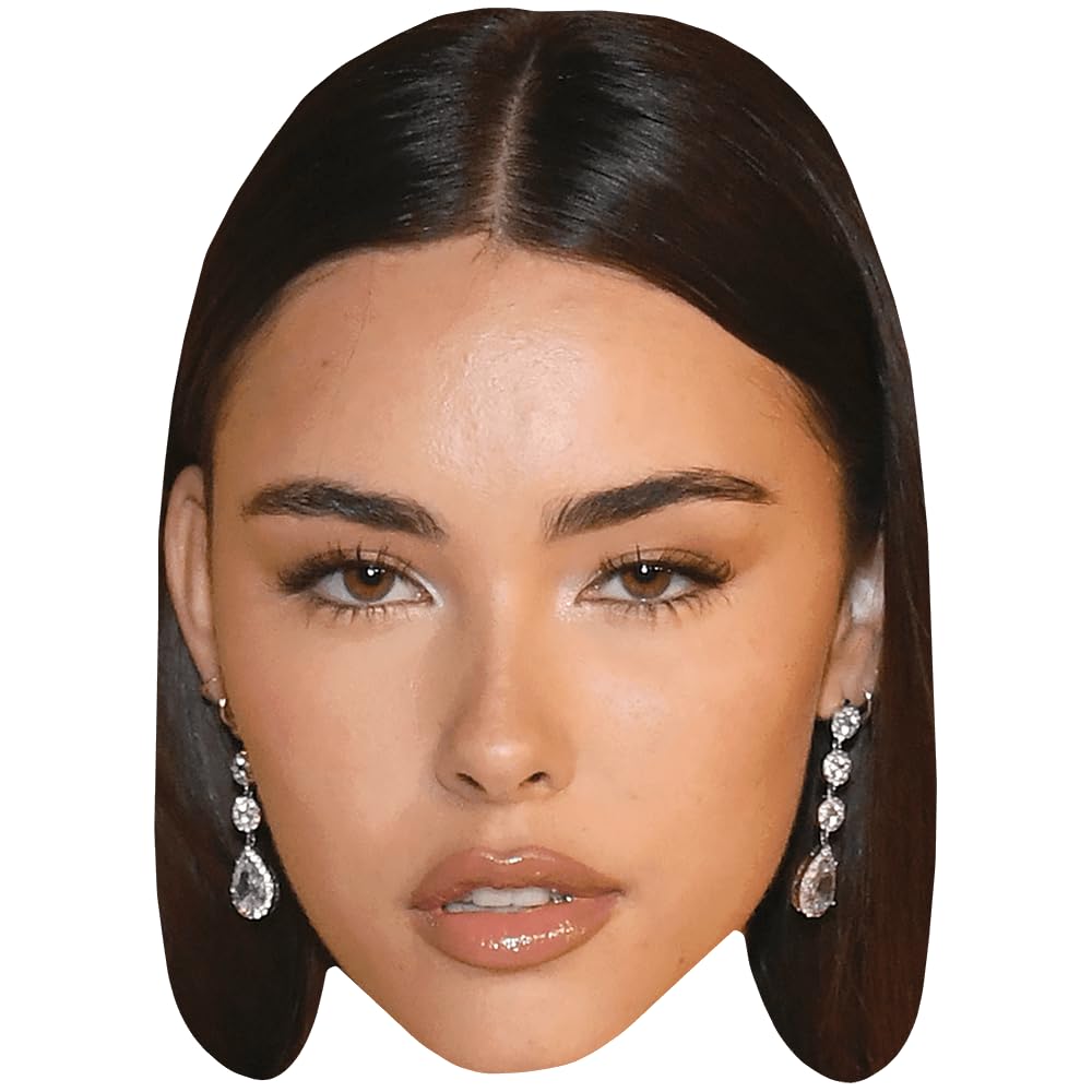 Celebrity Cutouts Lifelike Madison Beer (Earrings) Celebrity Mask, Flat Card Face, Fancy Dress Mask