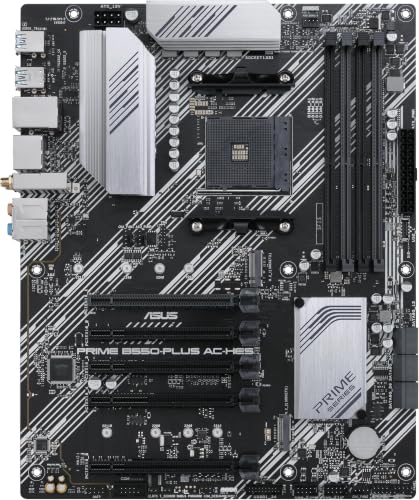 Image of ASUS Prime B550-PLUS AC-HES AMD AM4 (3rd Gen Ryzen) ATX Motherboard (Dual M.2,PCIe4.0,WIFI5,1Gb Ethernet,SATA 6 Gbps,USB 3.2 Gen 2 Type-C,Front USB 3.2 Gen 1 Type-C and CEC Tier II Ready) (Pack of 5)
