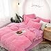 MorroMorn 5 PCS Shaggy Duvet Cover Bedding Set - Long Faux Fur Luxury Ultra Soft (Pink, Full/Queen)