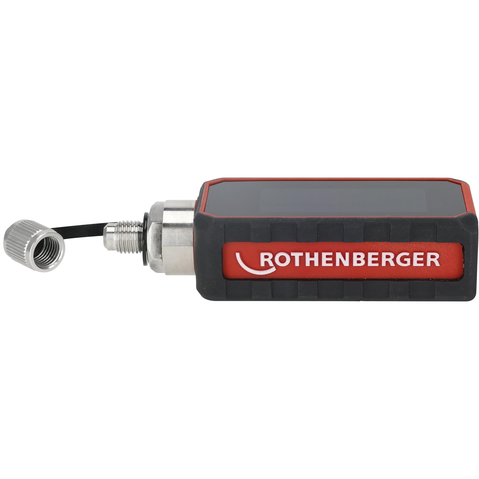 ROTHENBERGER ROVAC Pro Professionelles digitales Vakuummessgerät HVAC – Vakuum-Messgerät 1–19000 Mikron mit MEMS-Sensor, App-Anschluss, USB-C, Adapter-Set 1/4 Zoll SAE – Werkzeug für Kühlung und