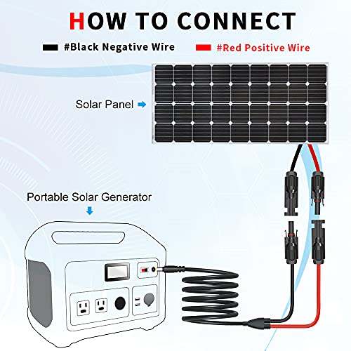ELECTOP Solar Panel Connector to DC 8mm Adapter Cable, 8mm DC Power