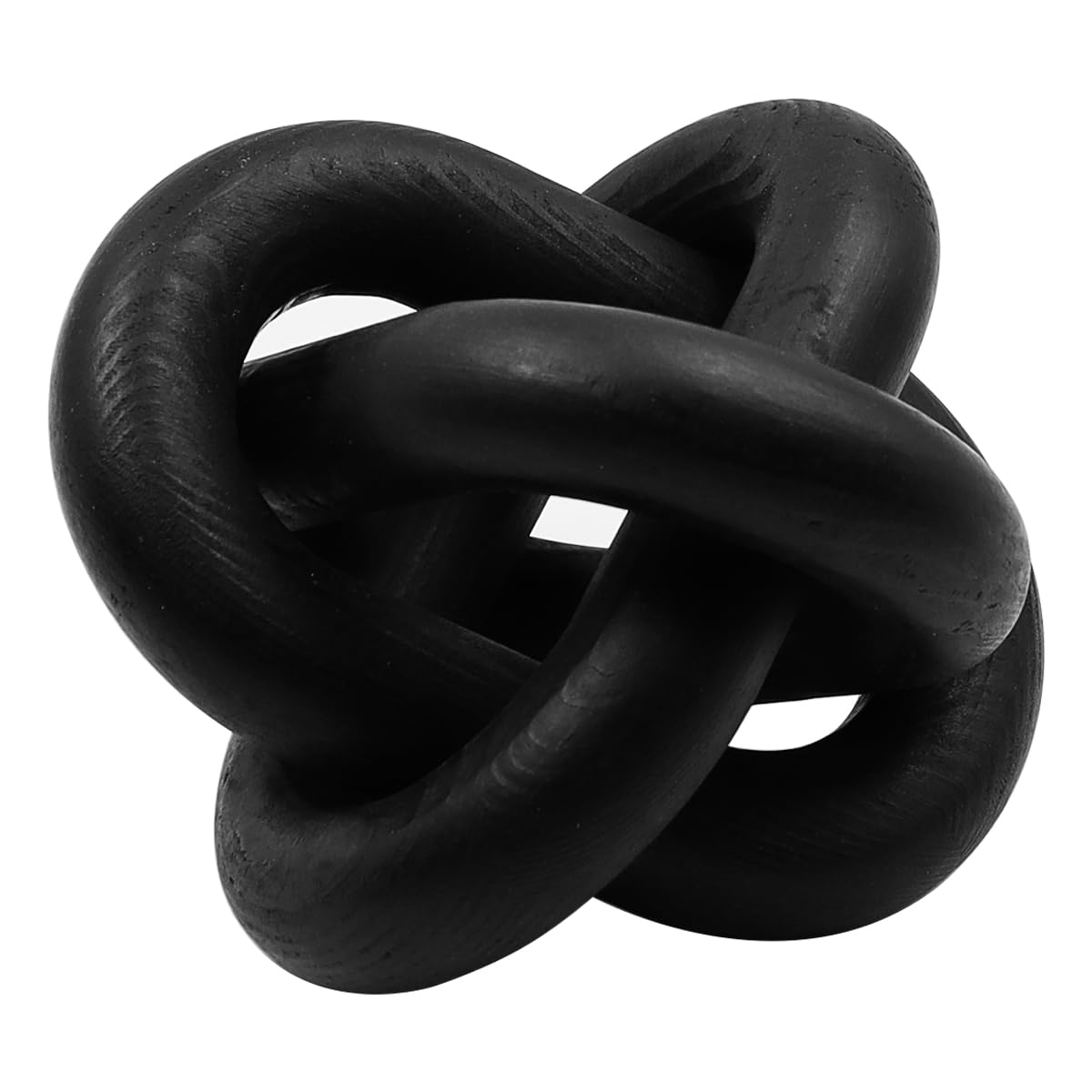 Decoración de Nudos de Madera Negra de 3 Secciones, Decoración de Eslabones de Cadena de Madera, para Sala de Estar, Dormitorio, Mesa de Centro, estantería, Chimenea, Bandeja (Negro)
