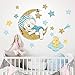 R00543 Adesivi Murali Soffice Effetto Tessuto Riposizionabile Orsetto Decorazione Muro Bambino Neonato Cameretta Asilo Nido Carta da Parati Adesiva