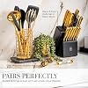 Black and Gold Kitchen Utensils Set - 7-Piece Silicone Cooking Tools with Gold Utensil Holder for Nonstick Cookware and Modern Kitchens - Stylish Luxury Kitchen Accessories #2