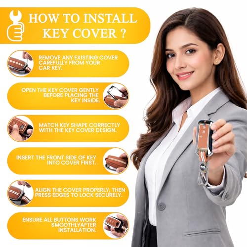 Image of Car Key Cover Compatible with Maruti Suzuki jimny Baleno Grand Vitara XL6 Swift New Brezza Ertiga Dzire 3-Button Smart Key