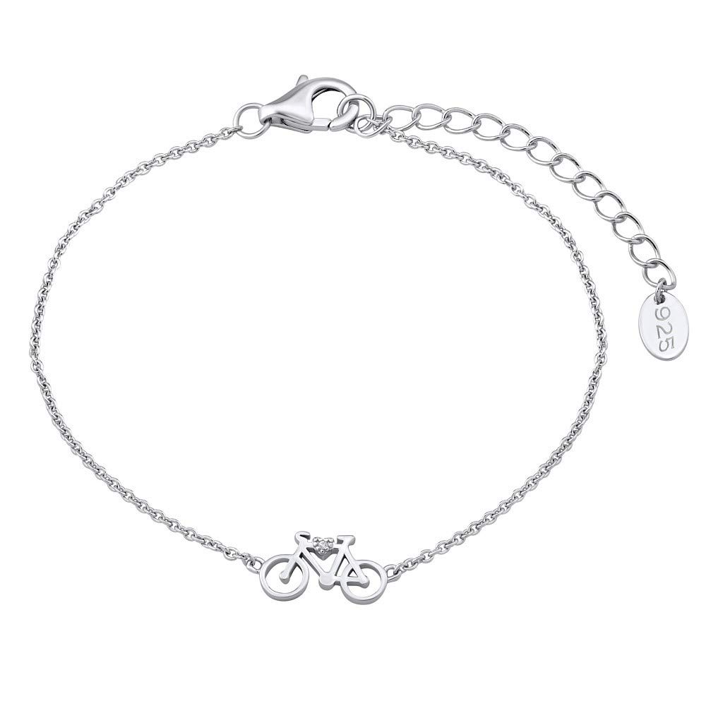 SILVEGO Bracciale da Donna in Argento 925 con Ciondolo Bicicletta, MWB11033