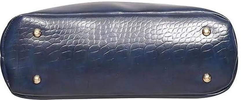 Image of Women's Structured Handbag | Premium Croc-Texture Tote Bag with Chain Handle | Stylish Office & Daily Use Ladies Shoulder Bag