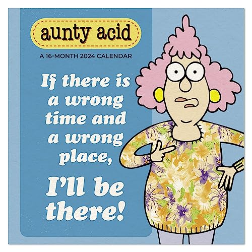 2024 Aunty Acid Monthly Wall Calendar, 16 Months, 12' x 12' (DDW1702824)