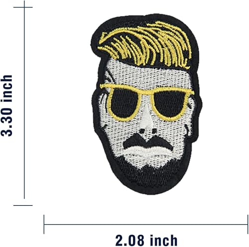 Miniatura 7 de Wikineon Parche de bordado para planchar diseño de insignia Cool Sunglasses Man para planchar y coser accesorios de bricolaje para chaquetas ropa