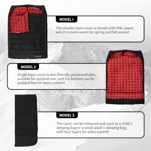 Image of Naturehike Double Sleeping Bag for Adults with Pillows for Couples & Family