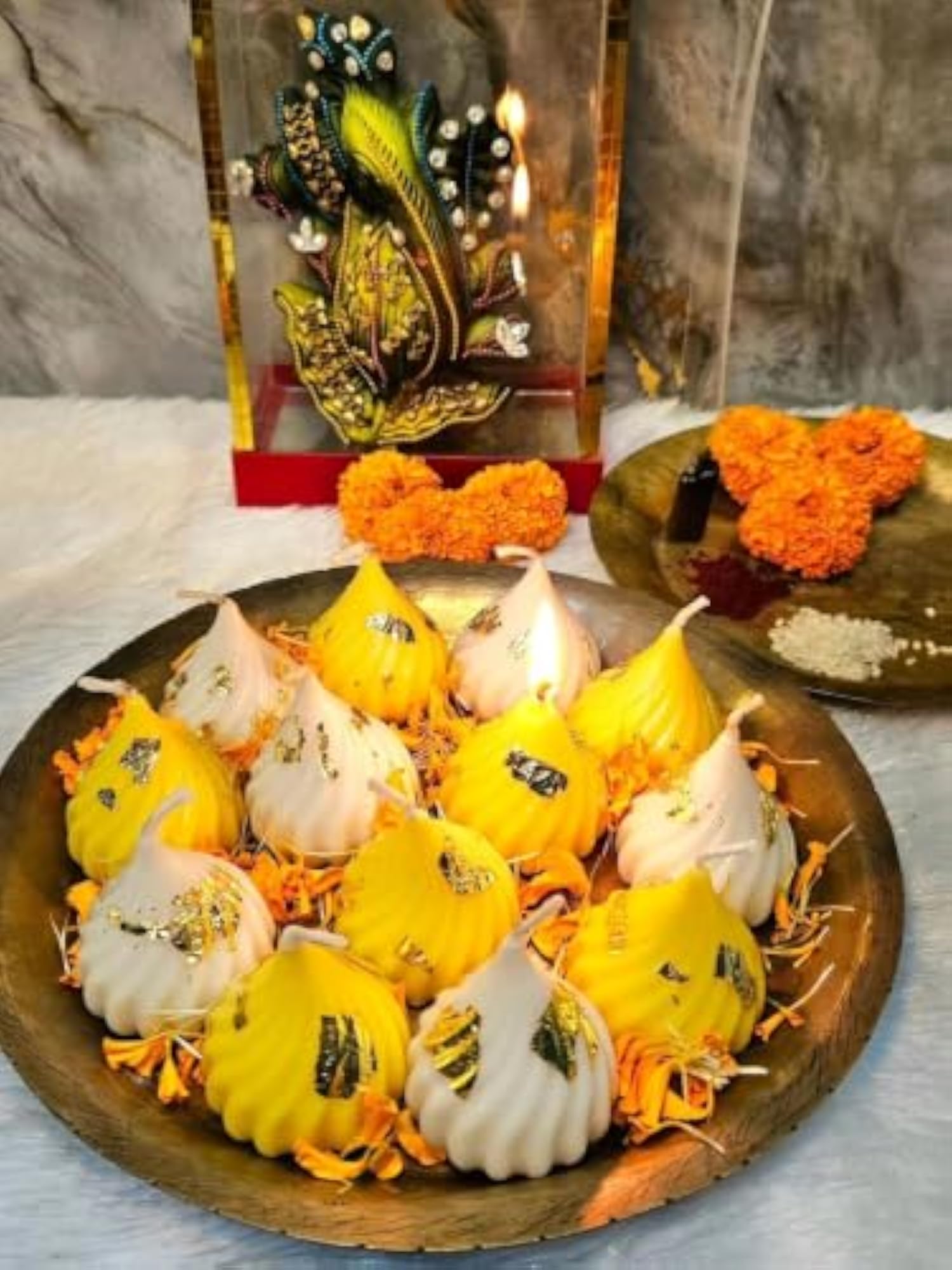 Modak Shaped Decorative Candles for Pooja and Festive Decor