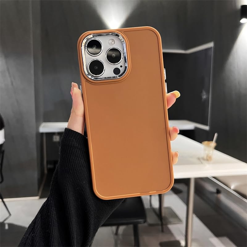 Coque silicone souple iPhone 12 marron pour le quotidien