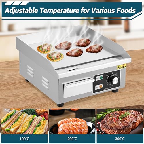 Image of Garvee 14 In Commercial Electric Griddle, Flat Top Grill Countertop Griddle