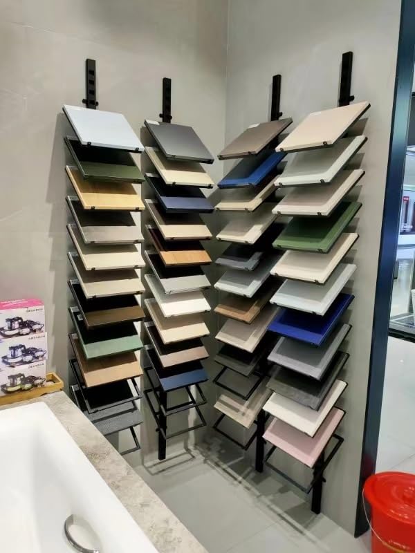 Présentoir en pierre céra et dalles de marbre à structure 11 couches