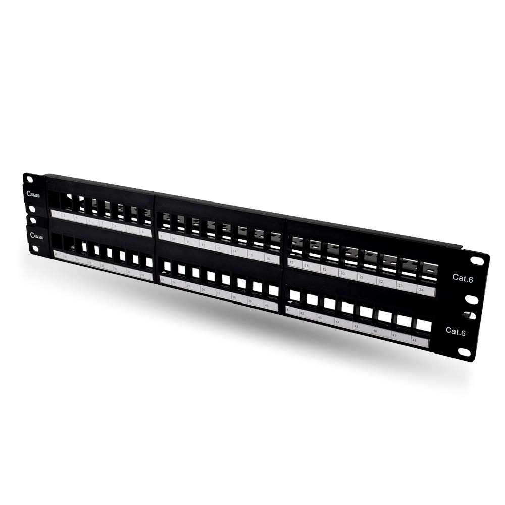 NewYork Cables® Blank Keystone/Patch Panel Network Patch Panel for Data Centers, Offices, and Server Rooms (Unloaded, 48 Port Patch Pannel Unloaded)