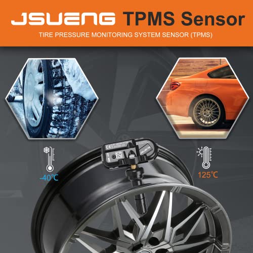Jsueng TPMS Sensor, 4-Pack Tire Pressure Monitoring System Sensors for 2014-2022 Dodge RAM 1500 2500 3500 Jeep Cherokee, 434mhz Tire Sensor Replaces#68249197AA 68157568AA