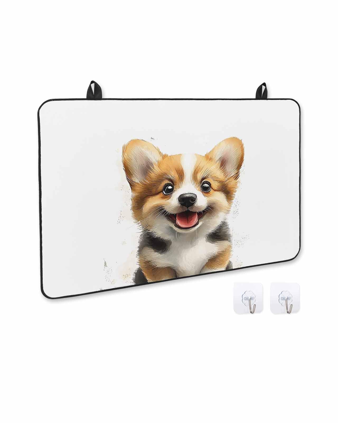 Stove Cover for Electric Stove, Cute Puppy Cartoon Style Brown Dog Animal Stove Top Cover for Glass Top, Heat Rubber Mat Foldable Cooktop Cover Top Protector, 36