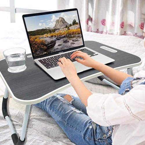 Image of GoRogue Stud Foldable Wooden Mini Lapdesk for Couch, Sofa Bed, Study Tray Table Stand for Writing (Walnut), 40 Centimeters