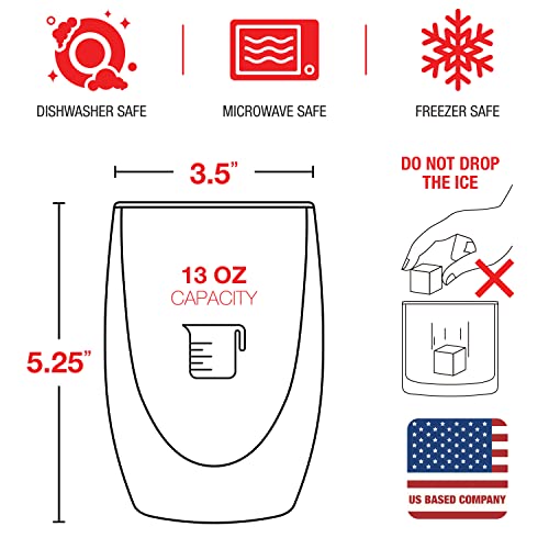 Eparé Stemless Wine Glasses - 13 Oz Set Of 2 Double-Walled Hand Blown No Stem Wine Glasses - Stemless Red & White Clear Wine Glass Tumblers For Wedding #TOP6