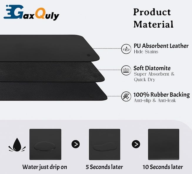 GaxQuly Kitchen Utensil Dish Drying Mat | Quick Dry Water Absorbent mat | Placemat for Dish Drying with Non-Slip Rubber Backed | Super Draining Mat for Kitchen (40 x 60 cm) 4