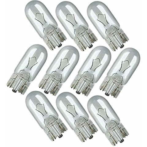 Netagon 10 X 501 Capless Sidelight Car Bulb Bulbs Interior Number Plate Side Light 12V 5W Cover
