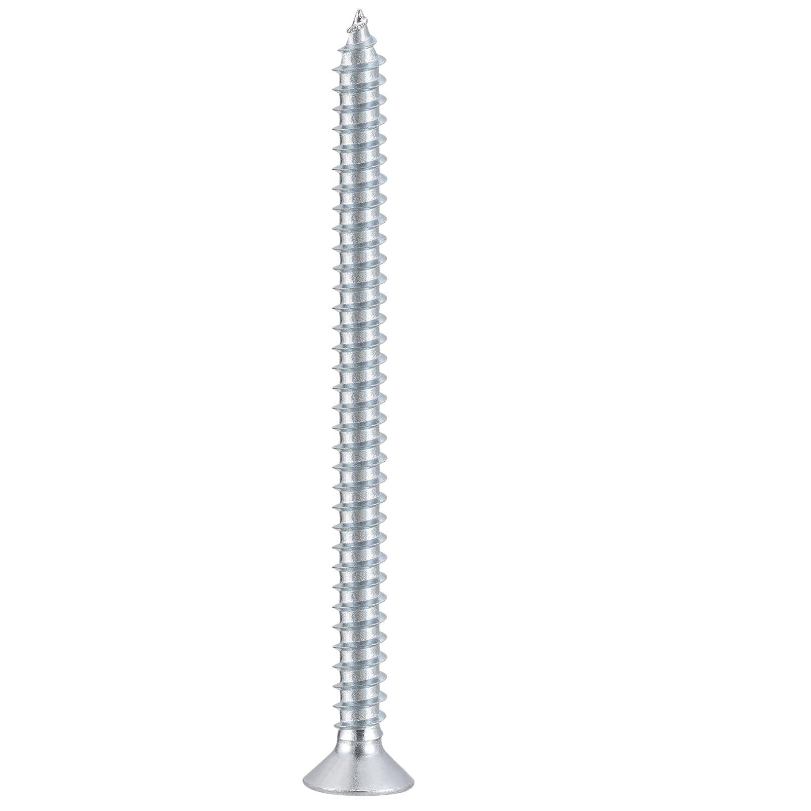 METALLIXITY Countersunk Phillips Wood Screws (#6x2") 165Pcs, Carbon Steel Coarse Thread Phillips Drive Flat Head Wood Screws - for Furniture Installation Repair, Bluish-white โ image 1