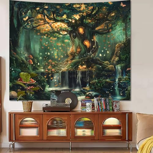 Apdidl Forest Wall Tapestry For Bedroom, Nature Green Tree Of Life Tapestries Wall Hanging thumb #6