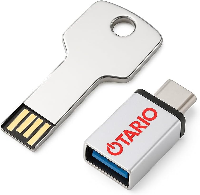 Otario® 32GB Key Shape USB 2.0 Pen Drive | Metal Keychain Flash Drive | Portable & Reliable Storage for Laptop, PC, Mobile, Tablet, Car Audio & Music