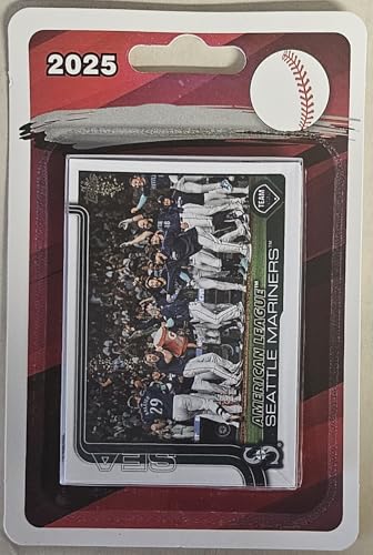 2025 Topps Series 1 & 2 Seattle Mariners Blister Pack Team Set 19 Cards Mitch Haniger Logan Gilbert Luis Castillo Seattle Mariners – Team Card Dylan Moore Randy Arozarena Tyler Locklear RC Ryan Bliss RC Julio Rodríguez J.P. Crawford Bryan Woo Mitch Garver