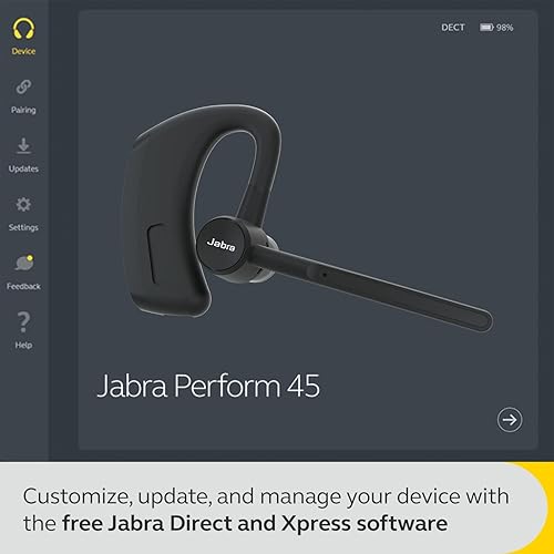 Miniatura 8 de Jabra Realiza 45 auriculares inalámbricos Bluetooth Push-to-Talk (PTT), micrófono con cancelación de ruido, funcionalidad Push-to-Talk, modo