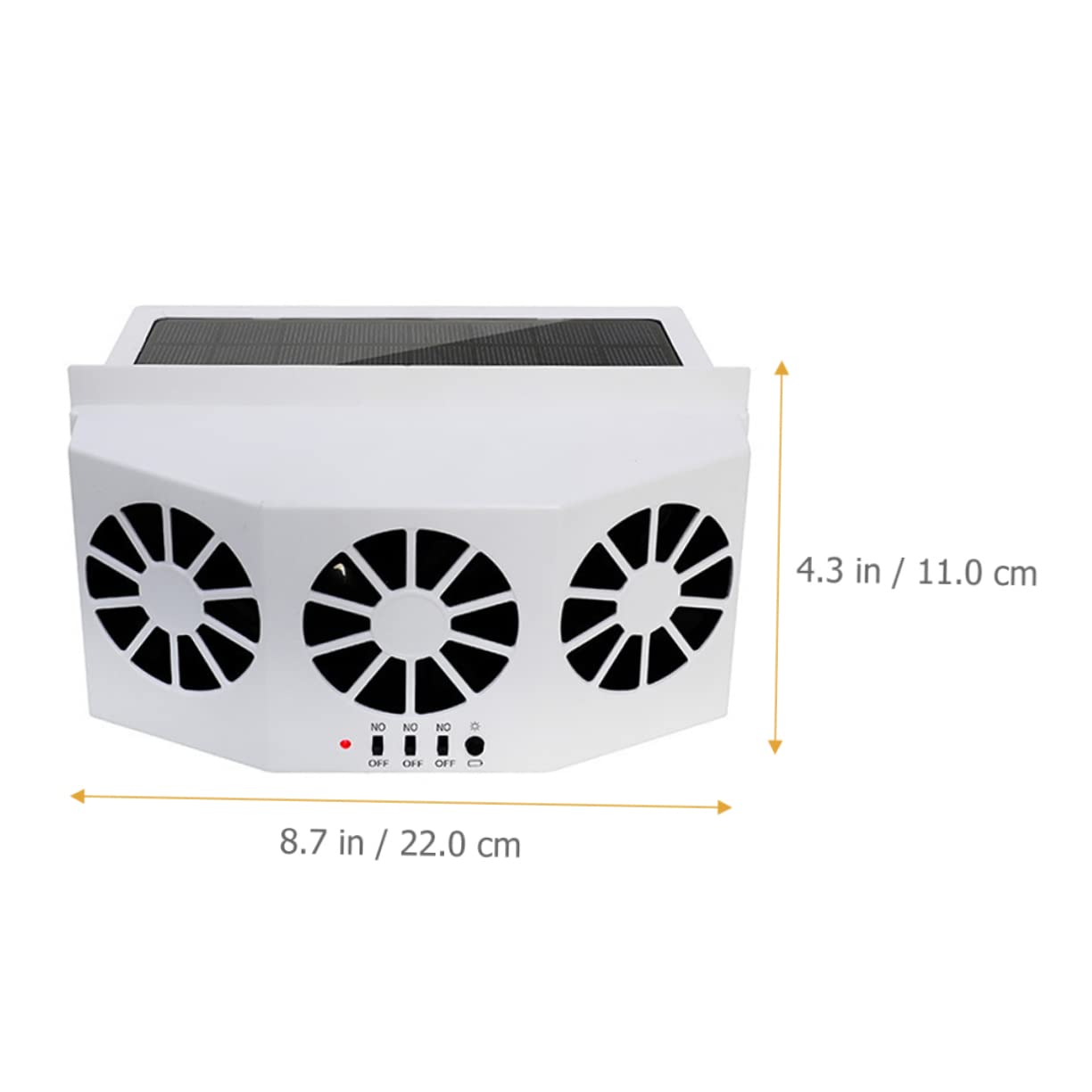 Alipis 3 Pièces Ventilateur Solaire Ventilateur D'extraction Solaire De Voiture e Radiateur Évent Alimenté Cool D'échappement De Voiture Petit Blanche Abdos