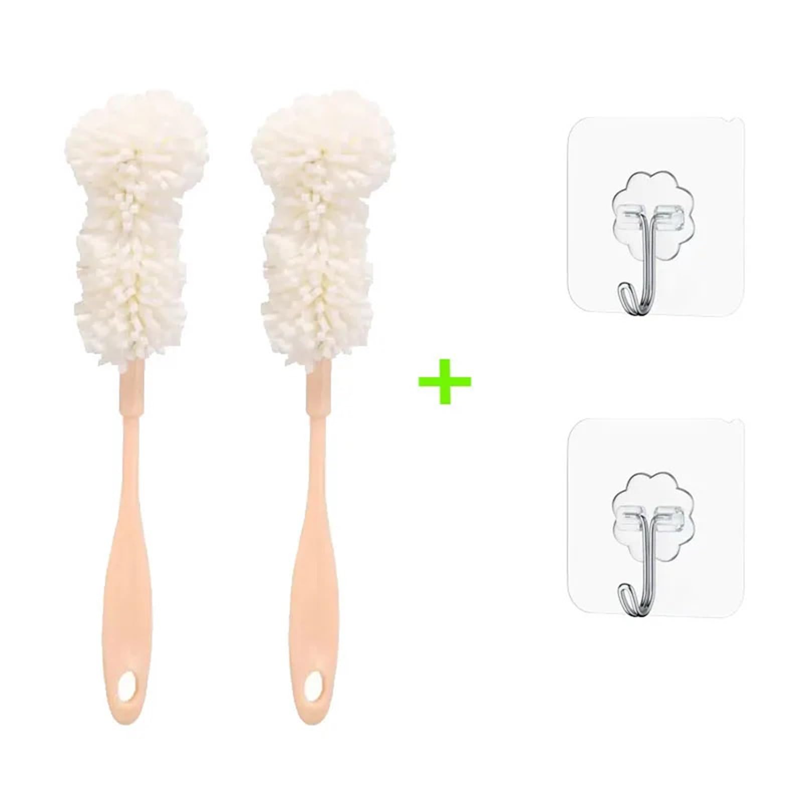 Set di spazzole per biberon, Spugna PP EVA pulita. Spazzola for tazze con manico lungo for bottiglie di vetro da tè(4pcs)