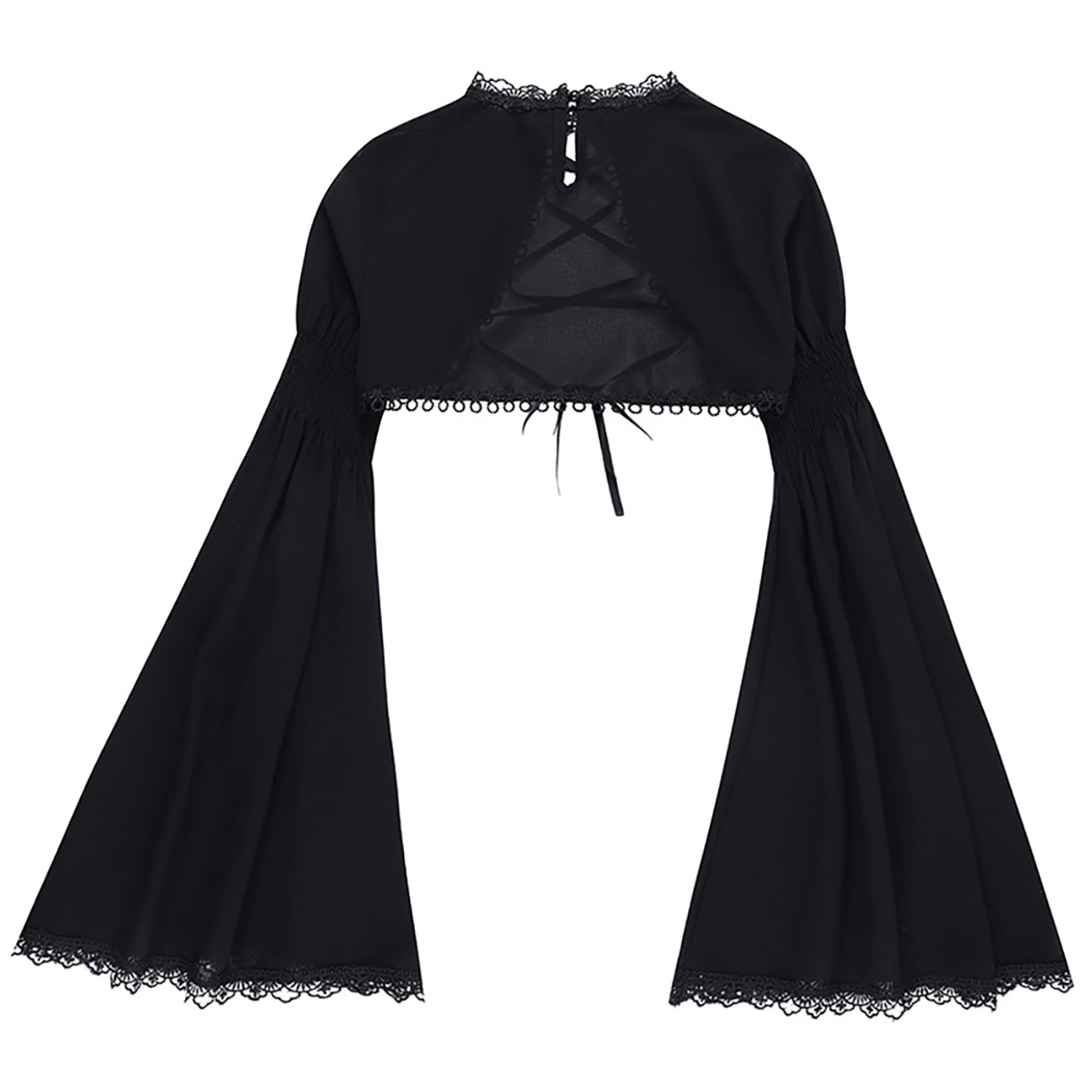 JanJean Kostium damski na Halloween, gotyckie, bolerko, , koronka, kurtka, górna część z długimi rękawami, kardigan, crop top, średniowieczny, kostium karnawałowy na imprezę