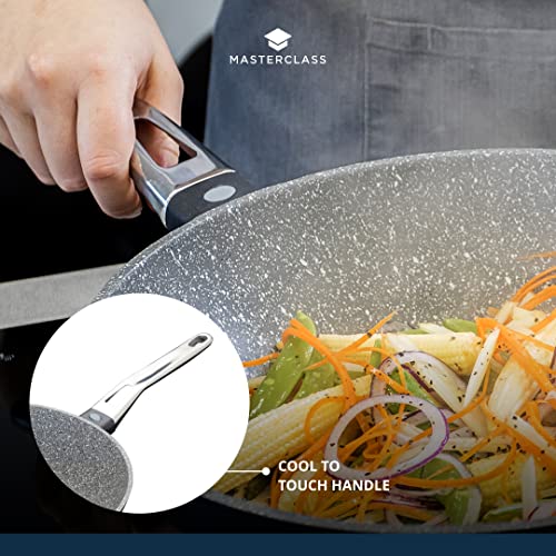 Wok MasterClass aluminio fundido antiadherente 28 cm gris miniatura 6
