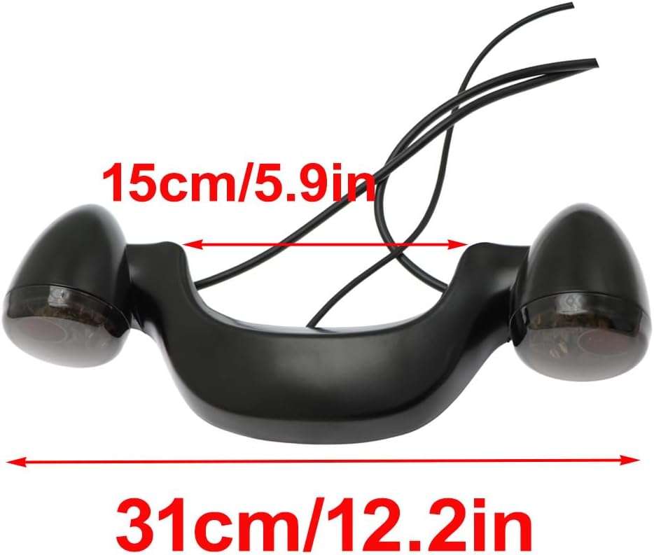 MACHSWON Bullet Rear Brake LED Light Bar Turn Signal - Black Motorcycle Rear Turn Signal Light Bar Bullet Style Blinker Indicator, Compatible with Harley-Davidson Street Road Glide 2010-2022