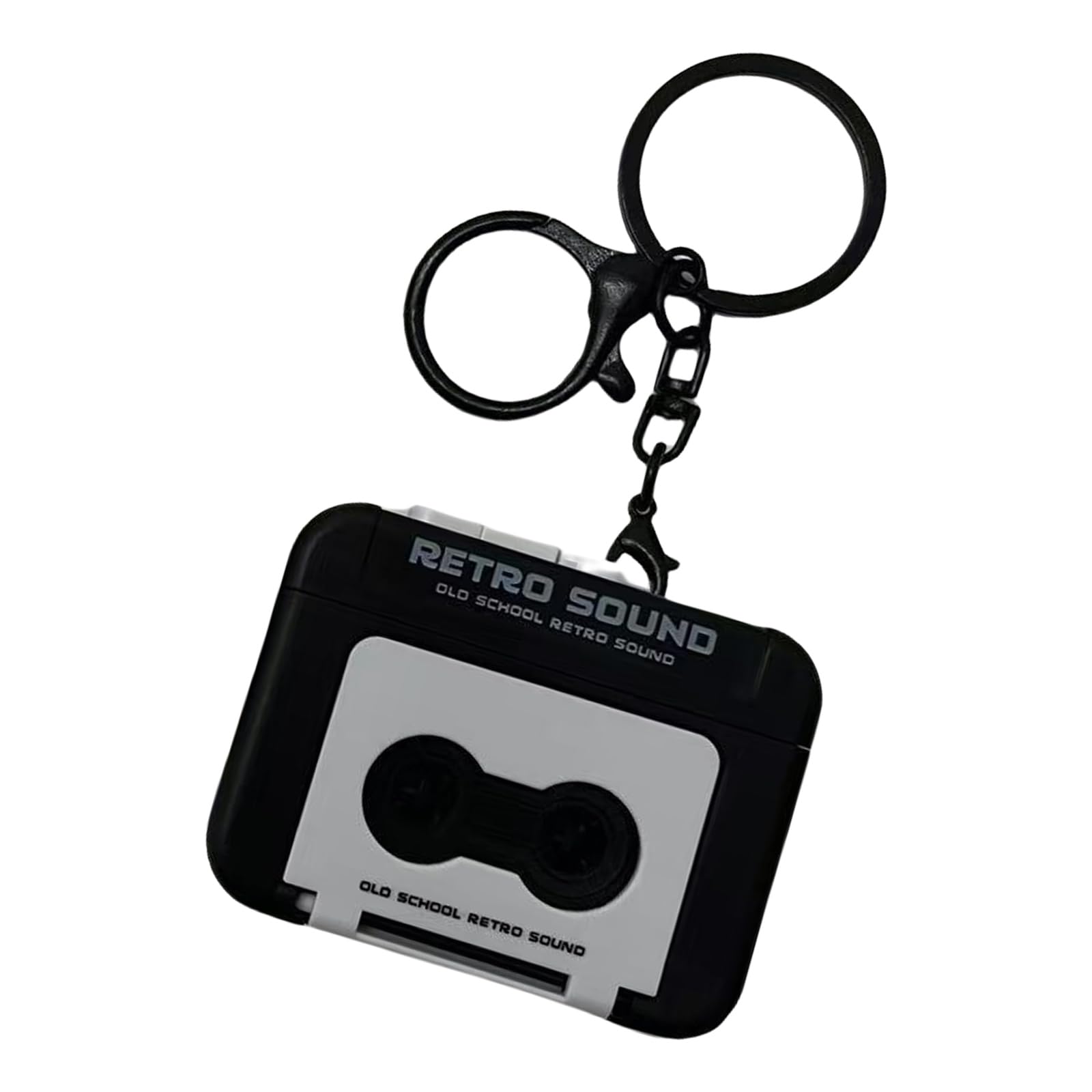 Laiousn Black Stylish Retro Inspire Small Recorder Keychain Sound Portable Music Box Accessory For Collectors And Enthusiasts Materials Keychain