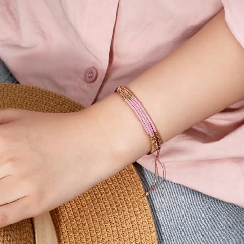 Image of KELITCH Layered Miyuki Beads Bracelets Adjustable Strand Bracelets Bangles Bohemian Style Summer