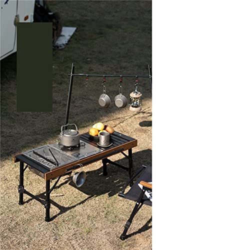 Table de camping pliante d'extérieur combinée en hêtre