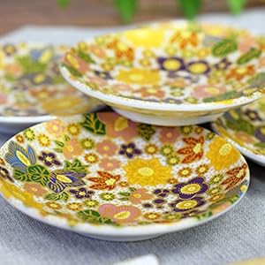 和座の蔵 お皿 おしゃれ 九谷焼 小皿 5枚セット 花詰 陶器 取り皿 高級 和食器 日本製" 