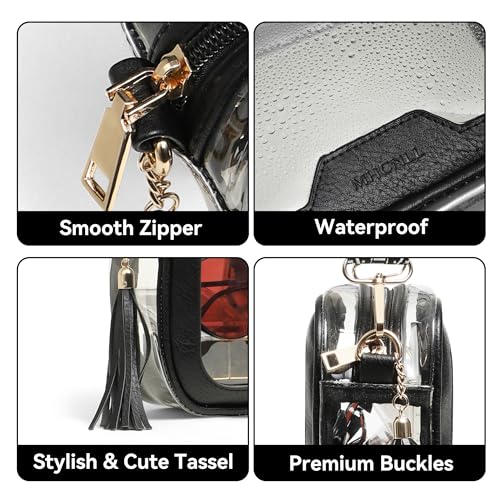 MHCNLL Clear Crossbody Bag Stadium Approved,Transparent Purse for Women with Guitar Strap, See Through Pouch for Concert4
