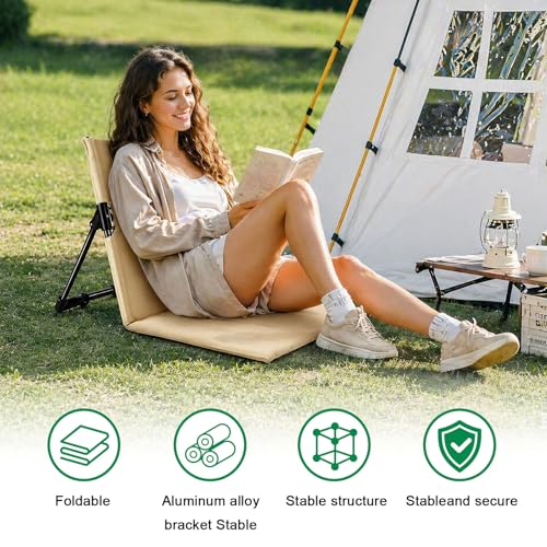 Chaise de camping portable et tapis de plage avec dossier inclinable
